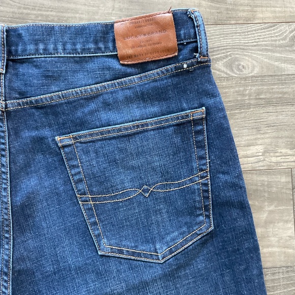 38x30 Lucky Brand 410 Athletic Fit Jeans Men's Blue Dark Wash Stretch 7MP1965T2 - Picture 13 of 14